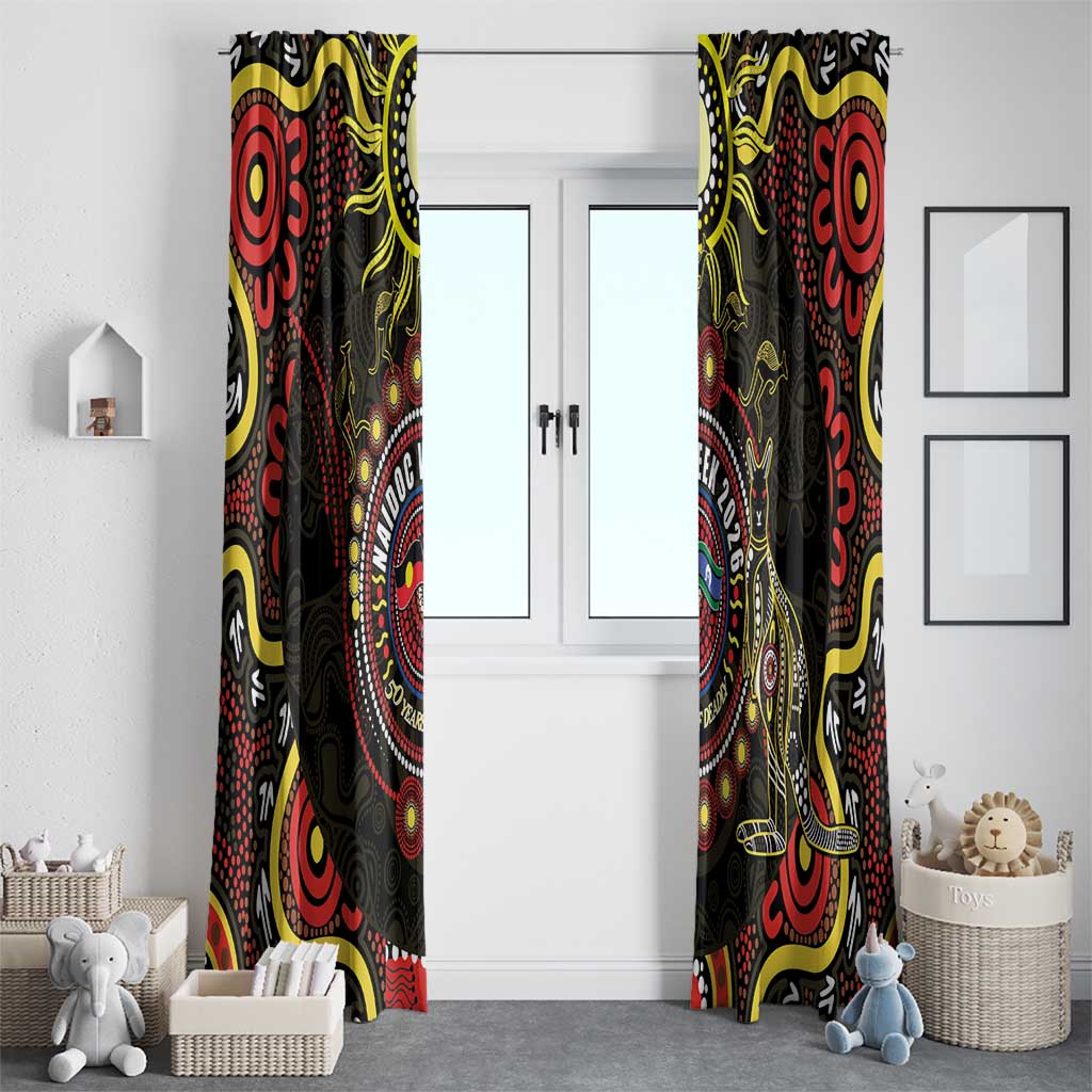 50 Years Of Deadly NAIDOC Week 2026 Window Curtain Aussie Kangaroo Aboriginal Art