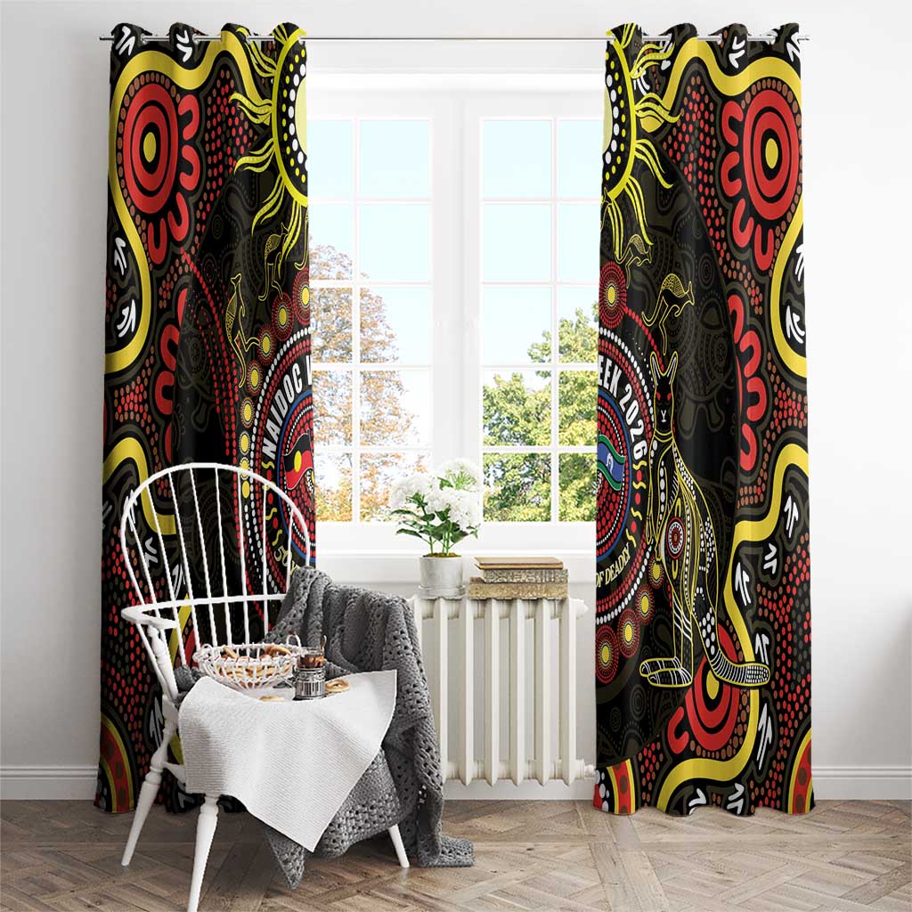 50 Years Of Deadly NAIDOC Week 2026 Window Curtain Aussie Kangaroo Aboriginal Art