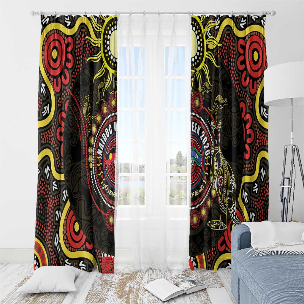 50 Years Of Deadly NAIDOC Week 2026 Window Curtain Aussie Kangaroo Aboriginal Art