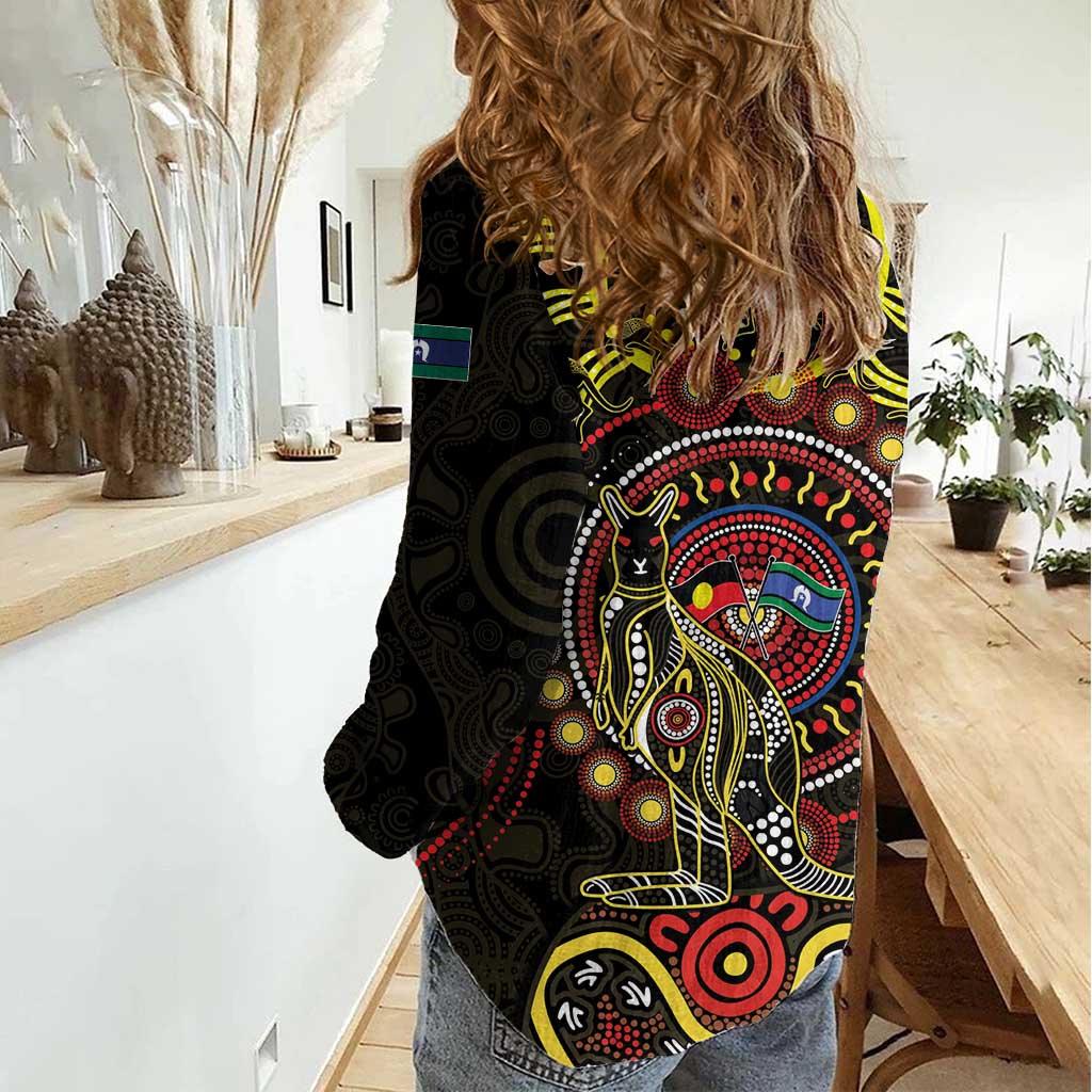 50 Years Of Deadly NAIDOC Week 2026 Women Casual Shirt Aussie Kangaroo Aboriginal Art