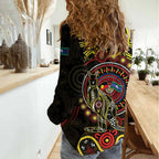 50 Years Of Deadly NAIDOC Week 2026 Women Casual Shirt Aussie Kangaroo Aboriginal Art