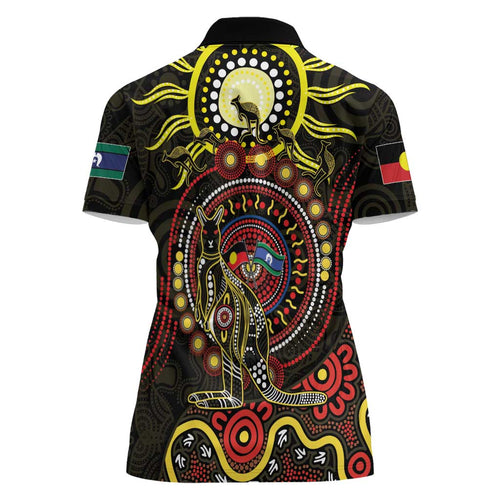 50 Years Of Deadly NAIDOC Week 2026 Women Polo Shirt Aussie Kangaroo Aboriginal Art