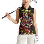 50 Years Of Deadly NAIDOC Week 2026 Women Sleeveless Polo Shirt Aussie Kangaroo Aboriginal Art