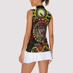 50 Years Of Deadly NAIDOC Week 2026 Women Sleeveless Polo Shirt Aussie Kangaroo Aboriginal Art