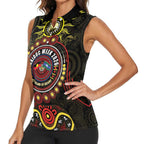 50 Years Of Deadly NAIDOC Week 2026 Women Sleeveless Polo Shirt Aussie Kangaroo Aboriginal Art