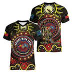 50 Years Of Deadly NAIDOC Week 2026 Women V-Neck T-Shirt Aussie Kangaroo Aboriginal Art