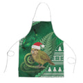 New Zealand Kakapo Christmas In July Apron Silver Fern Santa Xmas Green Color