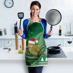 New Zealand Kakapo Christmas In July Apron Silver Fern Santa Xmas Green Color