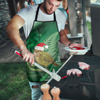 New Zealand Kakapo Christmas In July Apron Silver Fern Santa Xmas Green Color