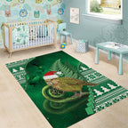 New Zealand Kakapo Christmas In July Area Rug Silver Fern Santa Xmas Green Color