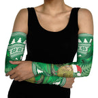 New Zealand Kakapo Christmas In July Arm Sleeves Silver Fern Santa Xmas Green Color