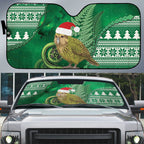 New Zealand Kakapo Christmas In July Auto Sun Shade Silver Fern Santa Xmas Green Color