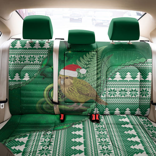 New Zealand Kakapo Christmas In July Back Car Seat Cover Silver Fern Santa Xmas Green Color