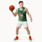 New Zealand Kakapo Christmas In July Basketball Jersey Silver Fern Santa Xmas Green Color