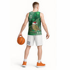 New Zealand Kakapo Christmas In July Basketball Jersey Silver Fern Santa Xmas Green Color