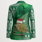 New Zealand Kakapo Christmas In July Blazer Silver Fern Santa Xmas Green Color