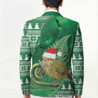 New Zealand Kakapo Christmas In July Blazer Silver Fern Santa Xmas Green Color