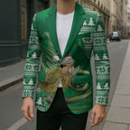 New Zealand Kakapo Christmas In July Blazer Silver Fern Santa Xmas Green Color