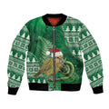 New Zealand Kakapo Christmas In July Bomber Jacket Silver Fern Santa Xmas Green Color