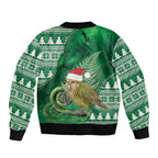 New Zealand Kakapo Christmas In July Bomber Jacket Silver Fern Santa Xmas Green Color