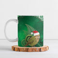 New Zealand Kakapo Christmas In July Ceramic Mug Silver Fern Santa Xmas Green Color