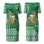New Zealand Kakapo Christmas In July Couples Matching Puletasi and Hawaiian Shirt Silver Fern Santa Xmas Green Color LT22