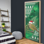 New Zealand Kakapo Christmas In July Door Cover Silver Fern Santa Xmas Green Color