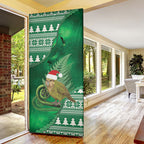 New Zealand Kakapo Christmas In July Door Cover Silver Fern Santa Xmas Green Color