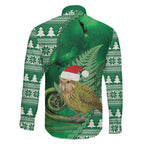 New Zealand Kakapo Christmas In July Family Matching Summer Maxi Dress and Hawaiian Shirt Silver Fern Santa Xmas Green Color