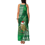 New Zealand Kakapo Christmas In July Family Matching Tank Maxi Dress and Hawaiian Shirt Silver Fern Santa Xmas Green Color