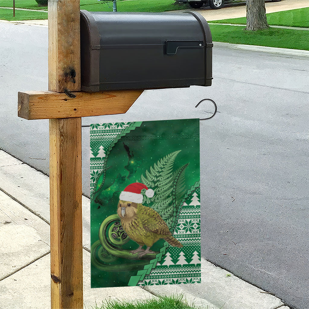 New Zealand Kakapo Christmas In July Garden Flag Silver Fern Santa Xmas Green Color