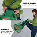 New Zealand Kakapo Christmas In July Grocery Bag Silver Fern Santa Xmas Green Color