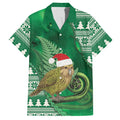 New Zealand Kakapo Christmas In July Hawaiian Shirt Silver Fern Santa Xmas Green Color