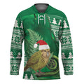 New Zealand Kakapo Christmas In July Hockey Jersey Silver Fern Santa Xmas Green Color