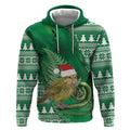New Zealand Kakapo Christmas In July Hoodie Silver Fern Santa Xmas Green Color