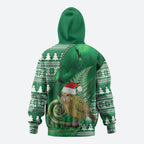 New Zealand Kakapo Christmas In July Hoodie Silver Fern Santa Xmas Green Color