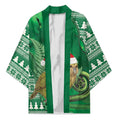 New Zealand Kakapo Christmas In July Kimono Silver Fern Santa Xmas Green Color