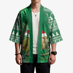 New Zealand Kakapo Christmas In July Kimono Silver Fern Santa Xmas Green Color
