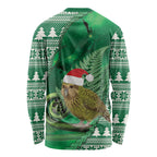 New Zealand Kakapo Christmas In July Long Sleeve Shirt Silver Fern Santa Xmas Green Color