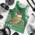 New Zealand Kakapo Christmas In July Men Tank Top Silver Fern Santa Xmas Green Color