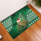 New Zealand Kakapo Christmas In July Rubber Doormat Silver Fern Santa Xmas Green Color