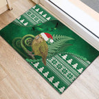 New Zealand Kakapo Christmas In July Rubber Doormat Silver Fern Santa Xmas Green Color