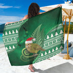 New Zealand Kakapo Christmas In July Sarong Silver Fern Santa Xmas Green Color