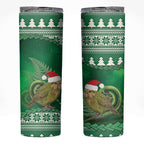 New Zealand Kakapo Christmas In July Skinny Tumbler Silver Fern Santa Xmas Green Color