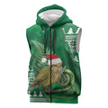 New Zealand Kakapo Christmas In July Sleeveless Zip Hoodie Silver Fern Santa Xmas Green Color