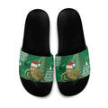 New Zealand Kakapo Christmas In July Slide Sandals Silver Fern Santa Xmas Green Color