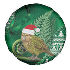 New Zealand Kakapo Christmas In July Spare Tire Cover Silver Fern Santa Xmas Green Color