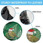 New Zealand Kakapo Christmas In July Spare Tire Cover Silver Fern Santa Xmas Green Color