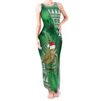 New Zealand Kakapo Christmas In July Tank Maxi Dress Silver Fern Santa Xmas Green Color