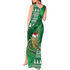 New Zealand Kakapo Christmas In July Tank Maxi Dress Silver Fern Santa Xmas Green Color